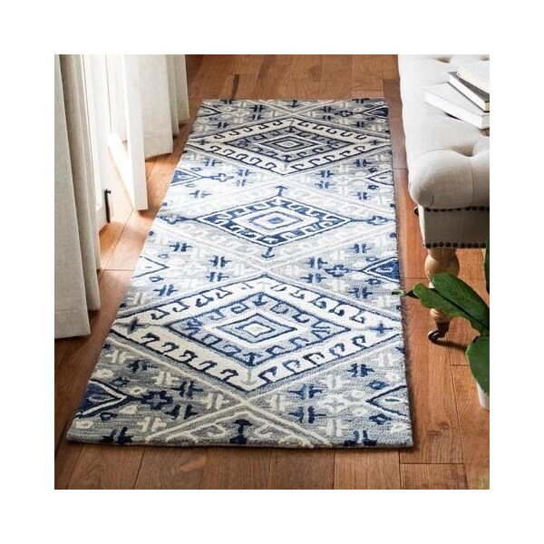 Safavieh Aspen Hand Tufted Square Area RugGrey & Navy 7 x 7 ft. - APN826F-7SQ