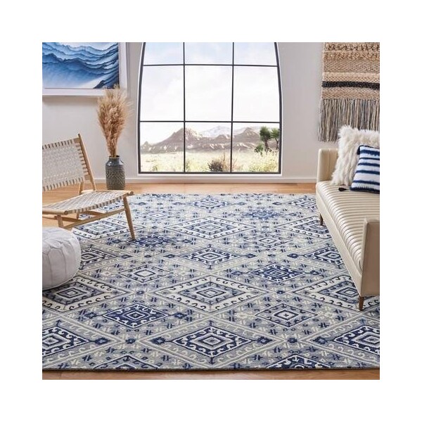 Safavieh Aspen Hand Tufted Square Area RugGrey & Navy 7 x 7 ft. - APN826F-7SQ