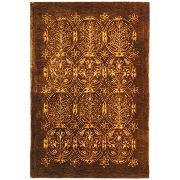Safavieh 5 x 8 ft. Medium Rectangle Traditional Taj Mahal Olive Hand Tufted Rug - TJM102A-5