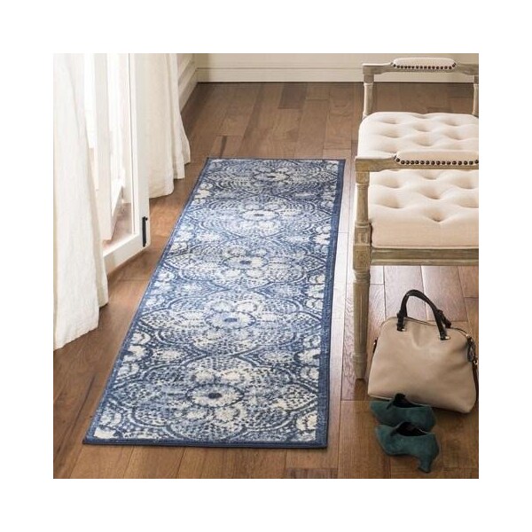 Safavieh 5 ft. 3 in. x 7 ft. 6 in. Brentwood Rectangle Power-Loomed Rug Navy & Creme - BNT862N-5