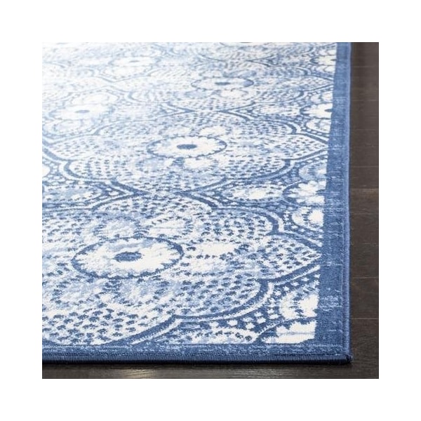 Safavieh 5 ft. 3 in. x 7 ft. 6 in. Brentwood Rectangle Power-Loomed Rug Navy & Creme - BNT862N-5