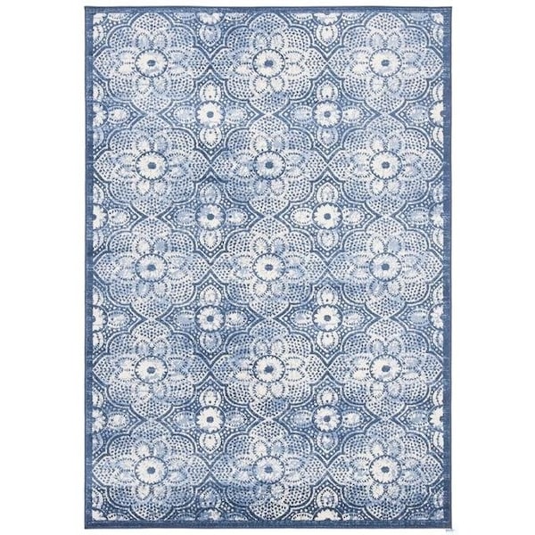 Safavieh 5 ft. 3 in. x 7 ft. 6 in. Brentwood Rectangle Power-Loomed Rug Navy & Creme - BNT862N-5