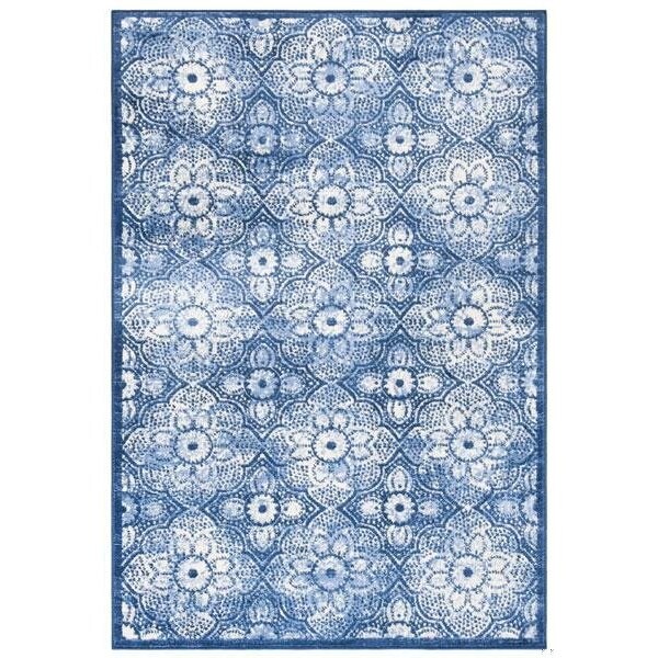 Safavieh 5 ft. 3 in. x 7 ft. 6 in. Brentwood Rectangle Power-Loomed Rug Navy & Creme - BNT862N-5