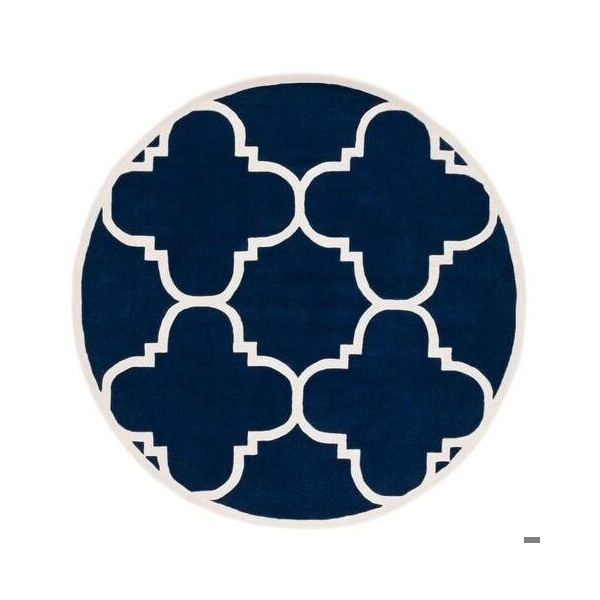 Safavieh Chatham Hand Tufted Runner Rug- Dark Blue - Ivory- 2 ft. 3 in. x 7 ft. - CHT730C-27
