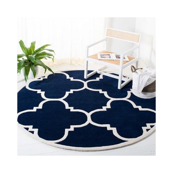 Safavieh Chatham Hand Tufted Runner Rug- Dark Blue - Ivory- 2 ft. 3 in. x 7 ft. - CHT730C-27