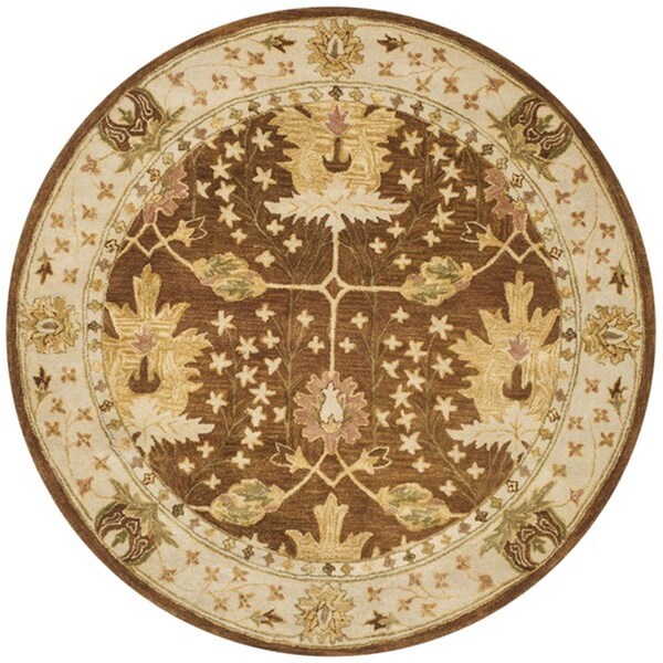 Safavieh 6 x 6 ft. Round Antiquity Hand Tufted RugBrown & Beige - AT840B-6R