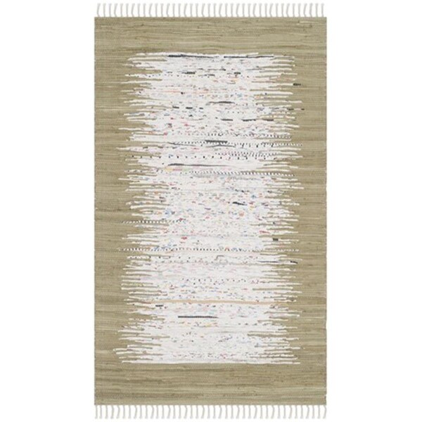 Safavieh Montauk Hand Woven Small Rectangle Rug- Ivory - Olive- 4 x 6 ft. - MTK711K-4