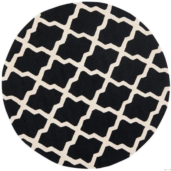 Safavieh 6 x 9 ft. Medium Rectangle Transitional Cambridge- Black and Ivory Hand Tufted Rug - CAM121E-6