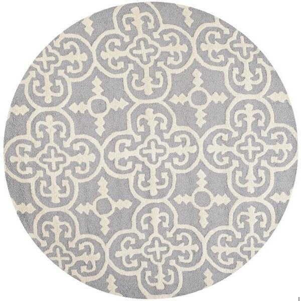 Safavieh Cambridge Hand Tufted Rectangle Rug- Silver - Ivory- 2 ft. 6 in. x 10 ft. - CAM133D-210