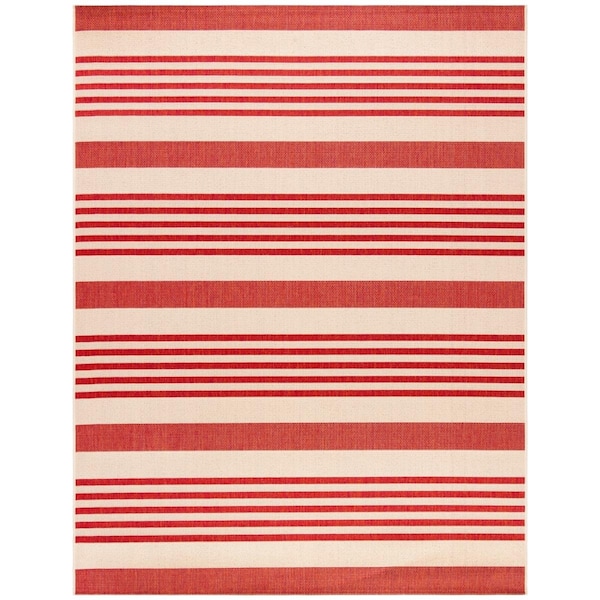 Safavieh 3 x 5 ft. Beach House Rectangle Rug, Beige & Red - BHS222Q-3