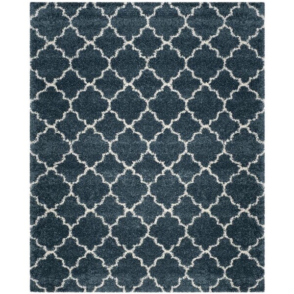 Safavieh 6 x 9 ft. Hudson Shag Power Loomed RugSlate Blue & Ivory Medium Rectangle - SGH282L-6