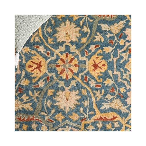 Safavieh 3 ft.-6 in. x 3 ft.-6 in. Round Traditional Antiquity- Blue Hand Tufted Rug - AT14E-4R