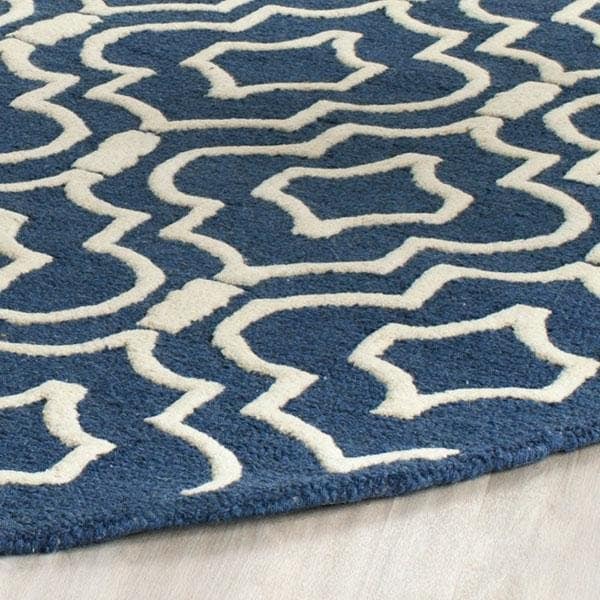 Safavieh 3 x 5 ft. Cambridge Hand Tufted Rug, Small Rectangle - Navy Blue and Ivory - CAM141G-3