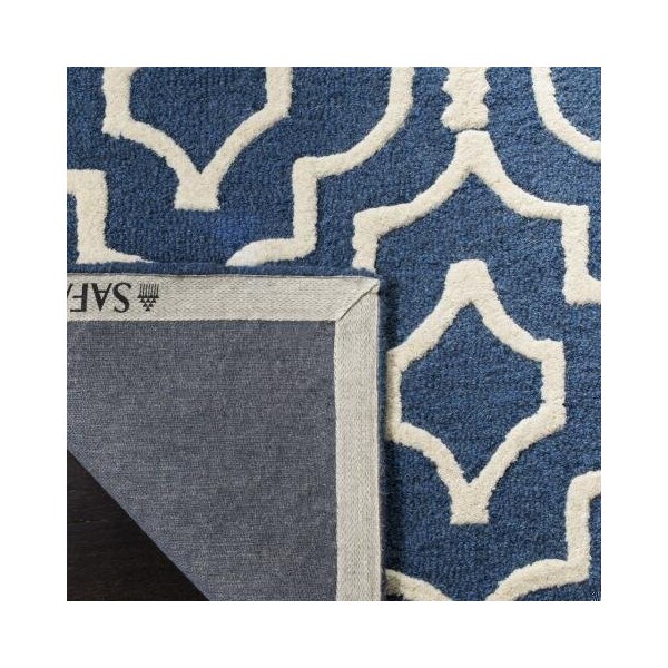 Safavieh 3 x 5 ft. Cambridge Hand Tufted Rug, Small Rectangle - Navy Blue and Ivory - CAM141G-3