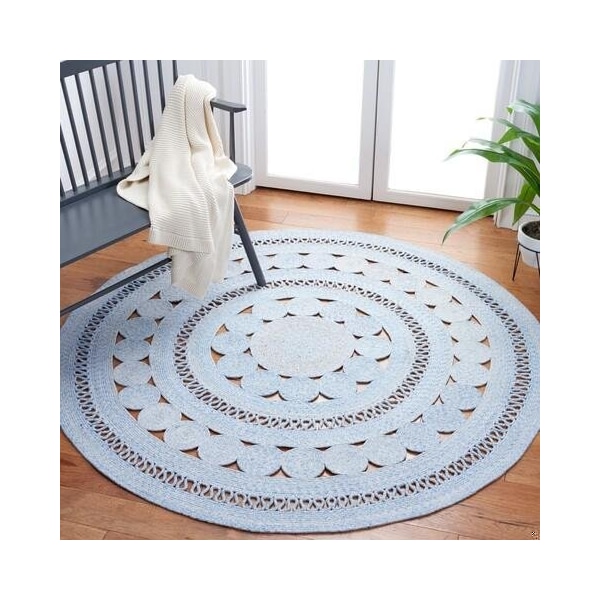 Safavieh 4 x 4 ft. Cape Cod Round Area Rug, Blue - CAP222M-4R