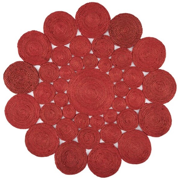 Safavieh 3 x 3 ft. Natural Fiber Round Area Rug, Rust - NF363P-3R