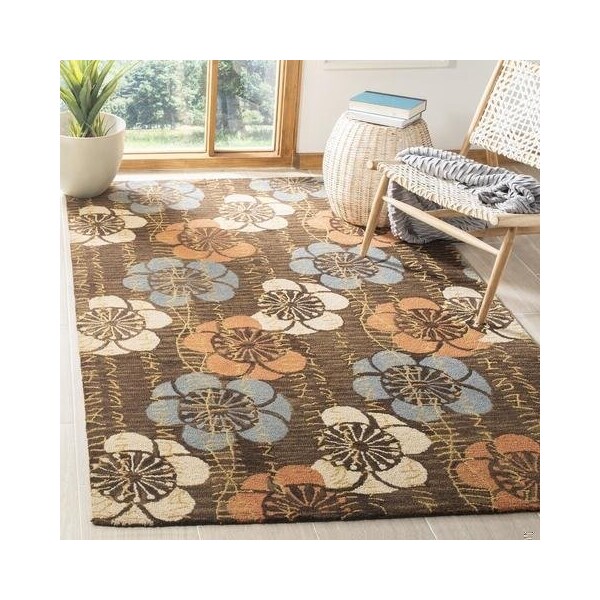 Safavieh 2 ft.-6 in. x 4 ft. Blossom Hand Hooked Accent Area Rug, Brown and Multicolor - BLM923A-24