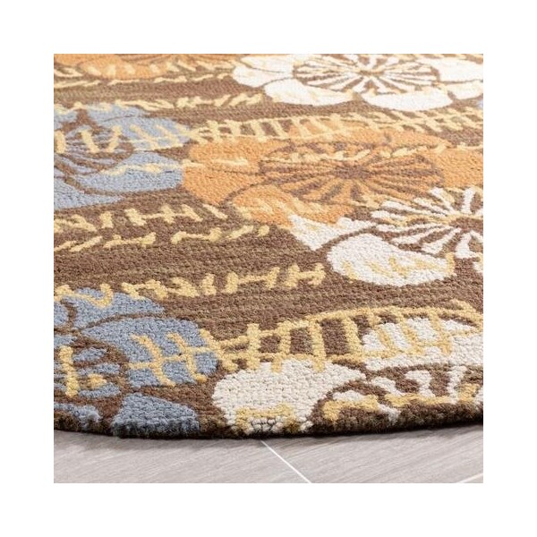 Safavieh 2 ft.-6 in. x 4 ft. Blossom Hand Hooked Accent Area Rug, Brown and Multicolor - BLM923A-24
