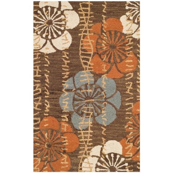 Safavieh 2 ft.-6 in. x 4 ft. Blossom Hand Hooked Accent Area Rug, Brown and Multicolor - BLM923A-24