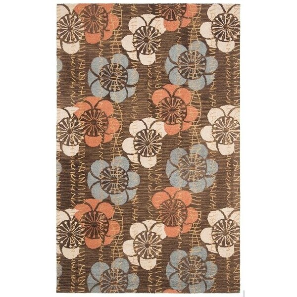 Safavieh 2 ft.-6 in. x 4 ft. Blossom Hand Hooked Accent Area Rug, Brown and Multicolor - BLM923A-24