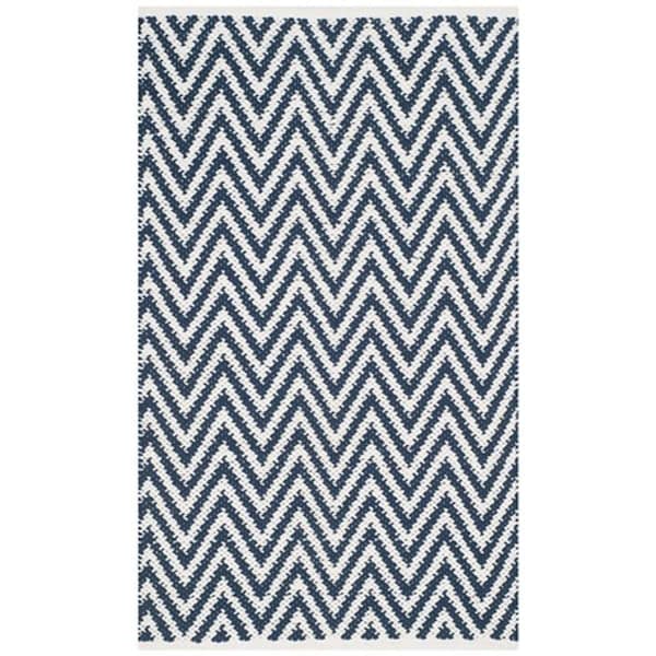 Safavieh Montauk Hand Woven Rectangle Rug- Navy - Ivory- 4 x 6 ft. - MTK812C-4