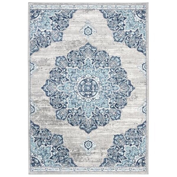 Safavieh 5 ft. 3 in. x 7 ft. 6 in. Brentwood Rectangle Power Loomed RugNavy & Grey - BNT849M-5