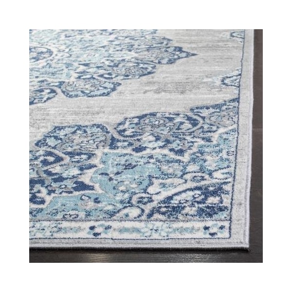 Safavieh 5 ft. 3 in. x 7 ft. 6 in. Brentwood Rectangle Power Loomed RugNavy & Grey - BNT849M-5