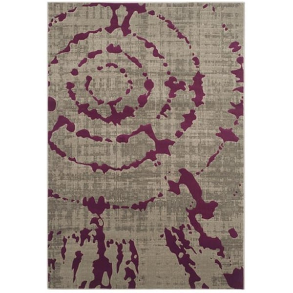 Safavieh Porcello Power Loomed Rectangle Rug- Light Grey - Purple- 3 X 5 Ft. - PRL7735B-3