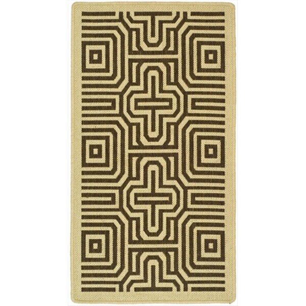 Safavieh 2 Ft. X 3 Ft. -7 In. Accent Indoor-Outdoor Courtyard- Natural And Brown- Machine Made Rug - CY2962-3001-2
