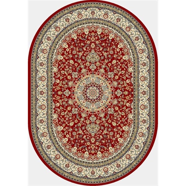Dynamic Rugs Ancient Garden 2 ft. 7 in. x 4 ft. 7 in. Oval 57119-1414 Rug - Red/Ivory - ANOV35571191414