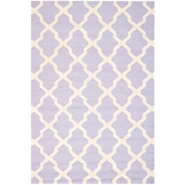 Safavieh 3 x 5 ft. Small Rectangle Transitional Cambridge- Lavender and Ivory Hand Tufted Rug - CAM121C-3