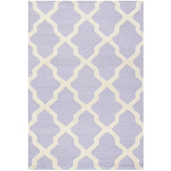 Safavieh 3 x 5 ft. Small Rectangle Transitional Cambridge- Lavender and Ivory Hand Tufted Rug - CAM121C-3