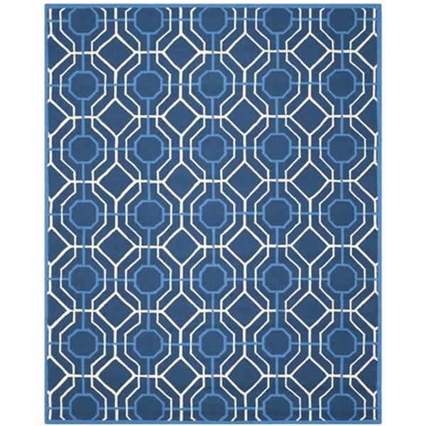 Safavieh Four Seasons Hand Hooked Rectangle Rug- Navy - Ivory- 3 ft. 6 in. x 5 ft. 6 in. - FRS244H-4