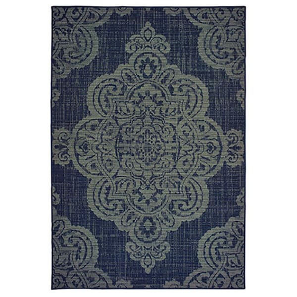Oriental Weavers 1 ft. 9 in. x 3 ft. 9 in. Marina Rectangle Rug Navy - M5929B053114ST