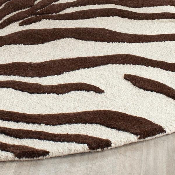 Safavieh 6 x 6 ft. Cambridge Hand Tufted Square Area RugIvory & Brown - CAM709V-6SQ