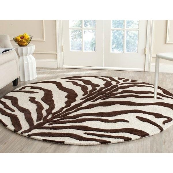 Safavieh 6 x 6 ft. Cambridge Hand Tufted Square Area RugIvory & Brown - CAM709V-6SQ