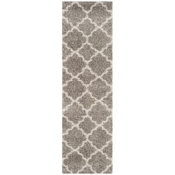 Safavieh 2 ft.3 in. x 14 ft. SGH-Hudson Shag Power Loomed Runner RugGrey & Ivory - SGH282B-214