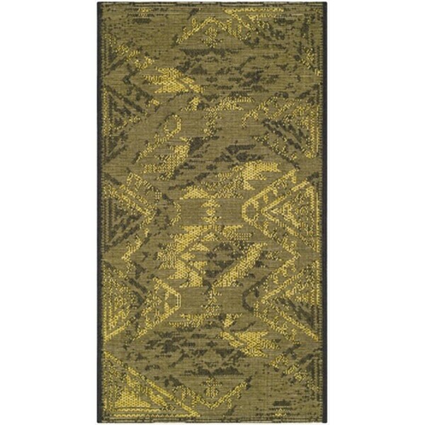Safavieh 2 x 3 ft. 6 in. Contemporary Palazzo Black and Green Accent Rug - PAL122-56C10-2