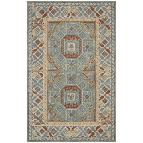 Safavieh Heritage Hand Tufted Rectangle RugBlue & Beige 8 x 10 ft. - HG743M-8