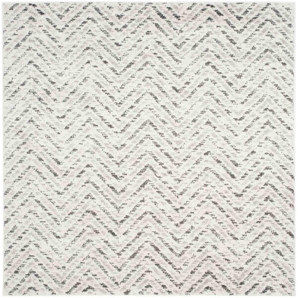 Safavieh Adirondack Power Loomed Square Rugs, Ivory and Charcoal - 6 x 6 ft. - ADR104N-6SQ