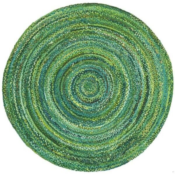 Safavieh Braided Global Round Hand-Woven RugsGreen 4 x 4 ft. - BRD452Y-4R