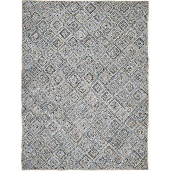 Safavieh Cape Cod Hand Woven Large Rectangle Rug- Natural - Blue- 9 X 12 Ft. - CAP354A-9