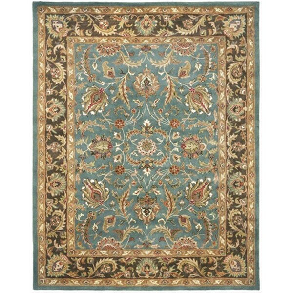 Safavieh 7 ft. - 6 in. x 9 ft. - 6 in. Large Rectangle- Traditional Heritage Blue And Brown Hand Tufted Rug - HG812B-8