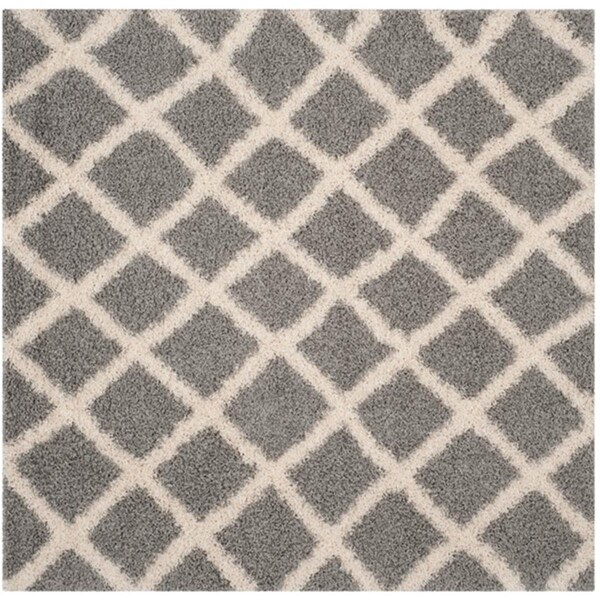 Safavieh Dallas Shag Square Area RugGrey & Ivory 6 x 6 ft. - SGD258G-6SQ