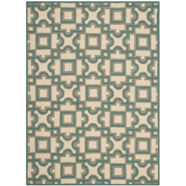 Safavieh Four Seasons Hand Hooked Rectangle RugIvory & Aqua 4 x 6 ft. - FRS398B-4