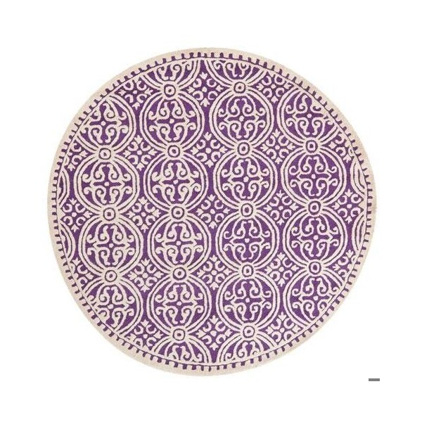 Safavieh 6 x 9 ft. Medium Rectangle Transitional Cambridge- Purple and Ivory Hand Tufted Rug - CAM123K-6