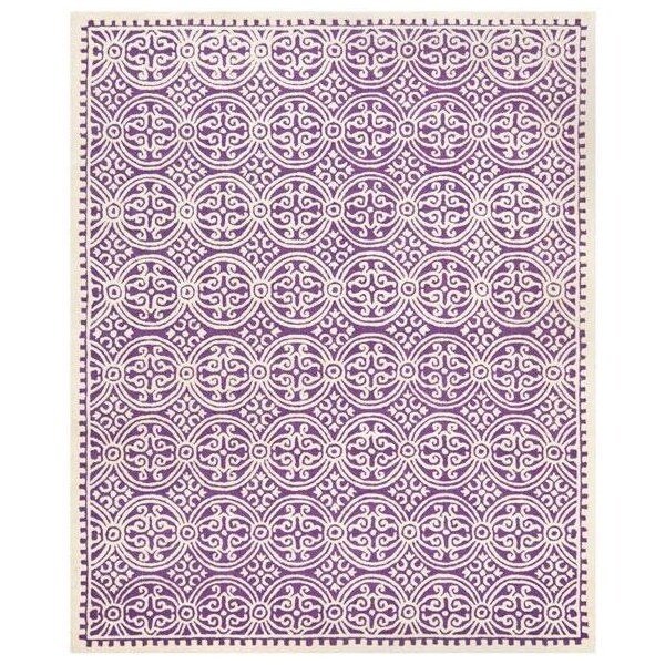 Safavieh 6 x 9 ft. Medium Rectangle Transitional Cambridge- Purple and Ivory Hand Tufted Rug - CAM123K-6