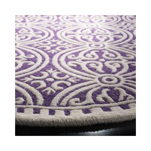 Safavieh 6 x 9 ft. Medium Rectangle Transitional Cambridge- Purple and Ivory Hand Tufted Rug - CAM123K-6