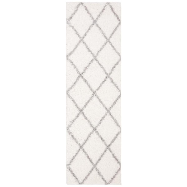 Safavieh 2 ft. 3 in. x 7 ft. Parma Shag Runner Area Rug; Cream & Grey - PMA515A-27