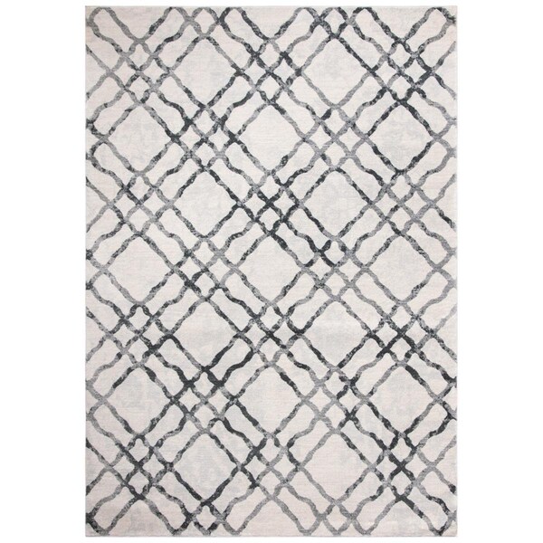Safavieh 5 ft. 3 in. x 7 ft. 7 in. Isabella Rectangle Power Loomed RugIvory & Grey - ISA957B-5